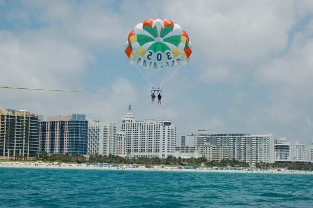 "Parasailing at Miami Beach"