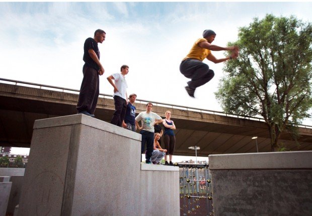 "Parkour at LEAP Parkour Park"