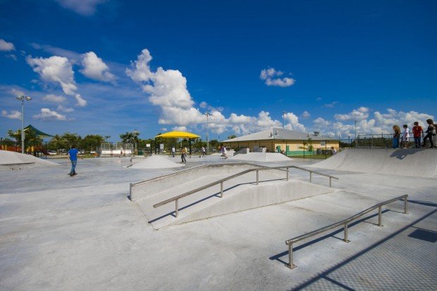 "Skate Boarding at Westwind Lakes Skatepark"