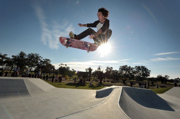 "Skate Boarding in Leerderville Skate Park Perth"