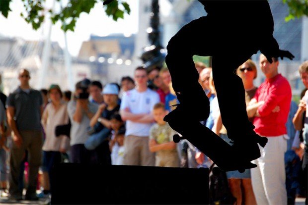 "Skate Boarding in Southbank"