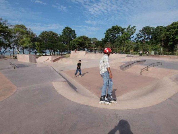 "Skateboarding Vertical Bowl of Xtreme Skate Park, Singapore"
