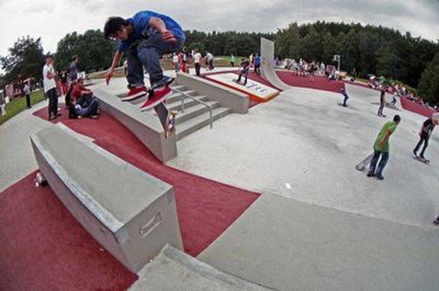 "Skateboarding at Skatepark Bremen Sportgarten"