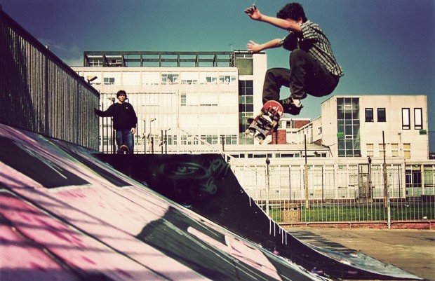"Skateboarding in Cantelowes Skatepark"