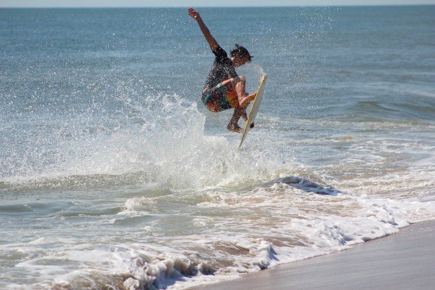 "Skimboarding at South Beach"