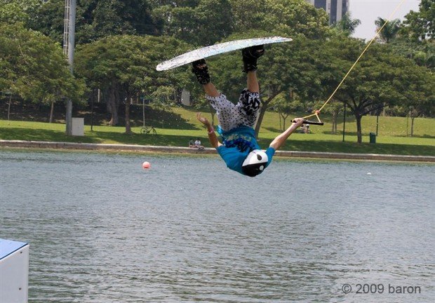 "Wakeboarding in East Coast Park"