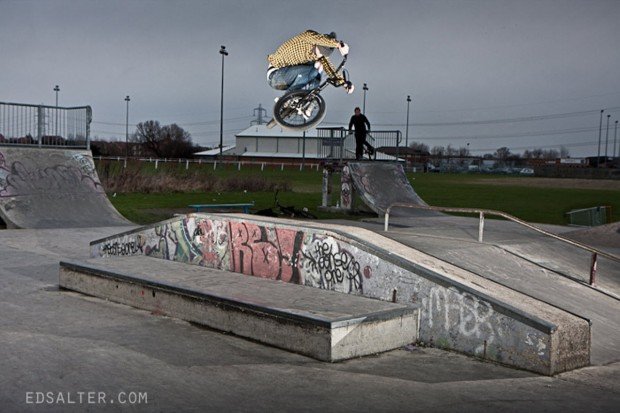 "BMX riding in Marseille Skatepark"