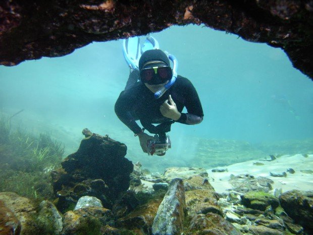 "Cave Diving at Blue Grotto"