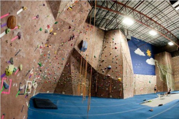 "Indoor Rock Climbing at The Edge Rock Gym"
