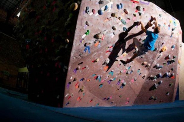 "Indoor Rock Climbing at The Edge Rock Gym"