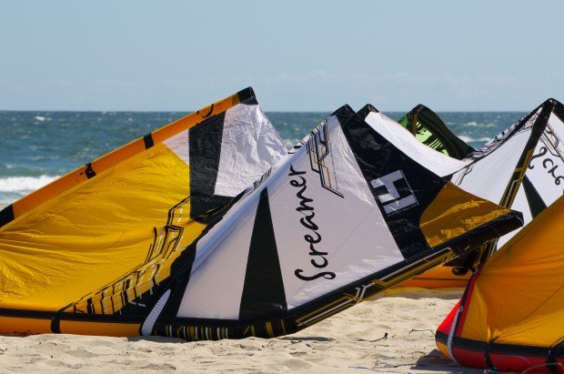 "Kiteboarding at Atlantic Beach"