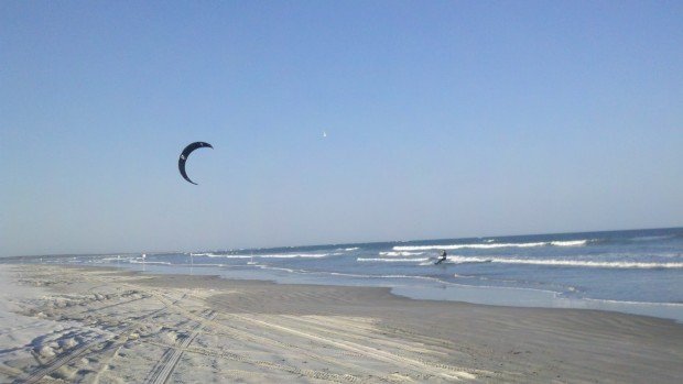 "Kiteboarding at Huguenot Memorial Park Beach"