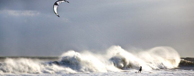 "Kiteboarding at Outer Banks Beach"