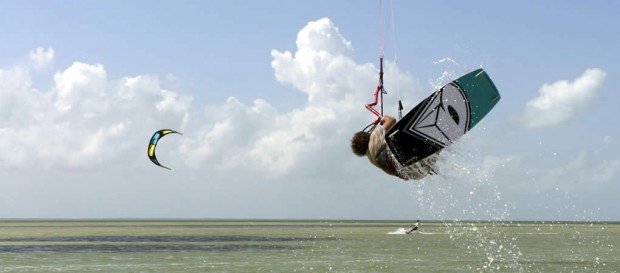 "Kiteboarding at Playa del Carmen"