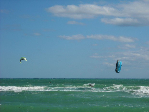 "Kiteboarding at Treasure Island Beach"