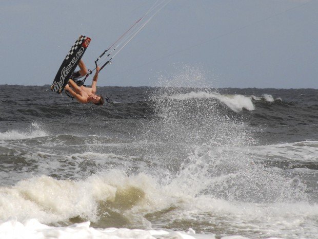 "Kitesurfing at Sulina Beach"