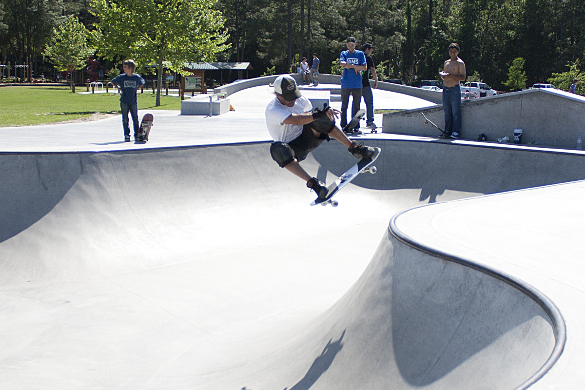 "Skateboarding at Kona Skatepark" .