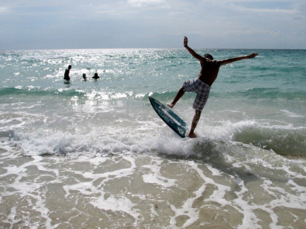 "Skimboarding at Daytona Beach"