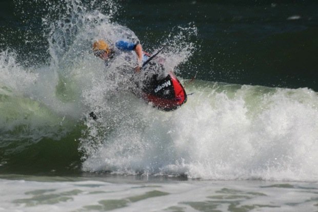 "Surf Kayaking at Outer Banks Beach"