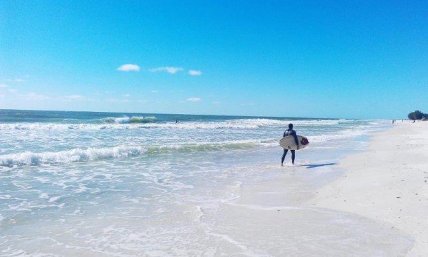 "Surfing at Bradenton Beach"