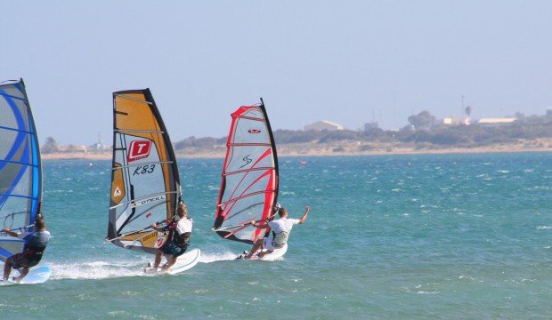 "Wind Surfing at Lady's Mile Beach"