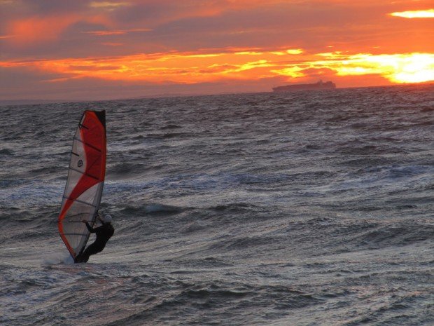 "Windsurfing at Sunset Beach"