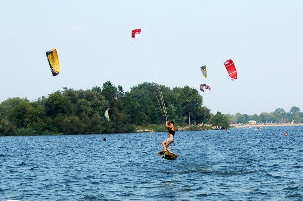 "Kiteboarding at Lakes Bay"