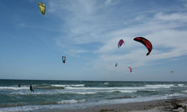 "Kitesurfing at Mangalia Beach"