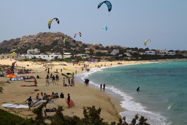 "Kitesurfing at Mikri Vigla Beach"