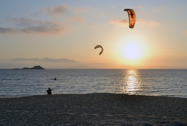 "Kitesurfing at Mikri Vigla Beach"