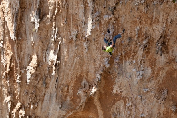 "Rock Climbing at the Grande Grotta Section"