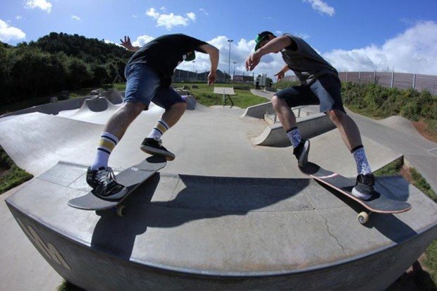 "Skateboarders in Gent Skatepark"