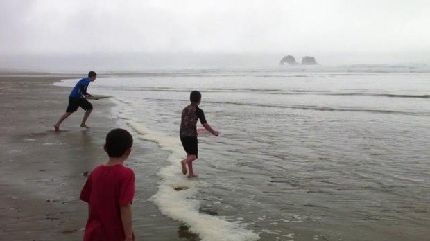 “Skimboarding at Rockaway Beach”