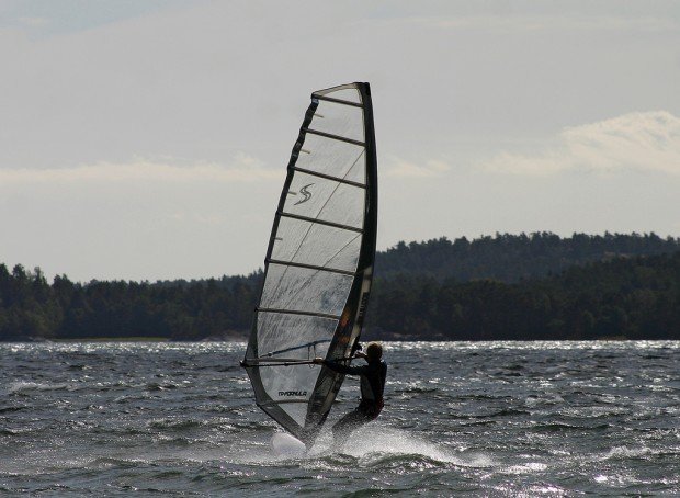 "Windsurfing at Sandwich Bay"