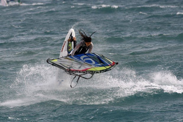 "Windsurfing at Viganj Beach"