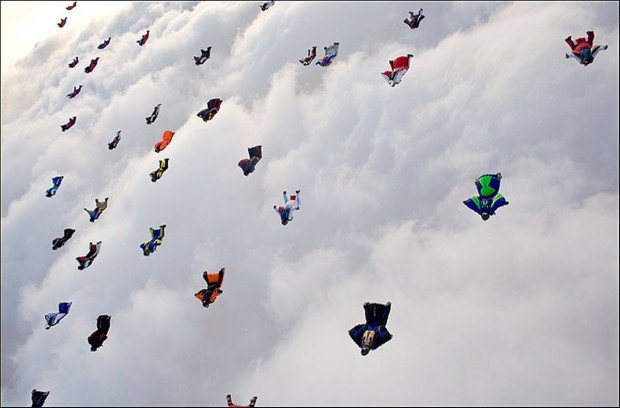 "Wingsuit Flying team in Aérodrome de Spa La Sauvenière"