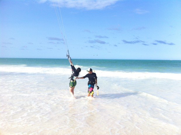 "Kite surfing on Paje Beach"