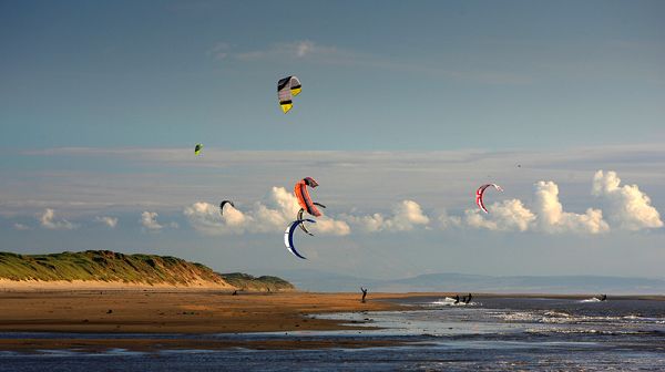 ''Kitesurfing at Ainsdale Beach''