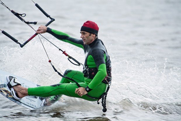 ''Kitesurfing at West Kirby''