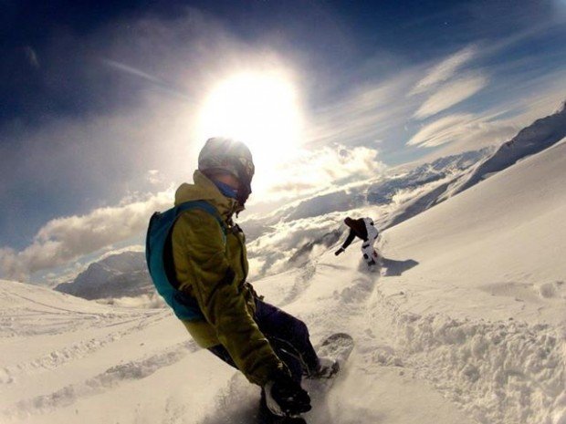 "Snowboarding at Mount Olympus Ski Area"