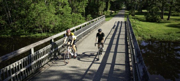 "Cycling in Tammany Trace Trail"
