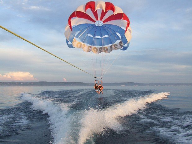 "Parasailing at Traverse city"