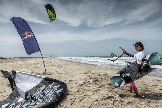 "Kitesurfing at Arambol Beach"
