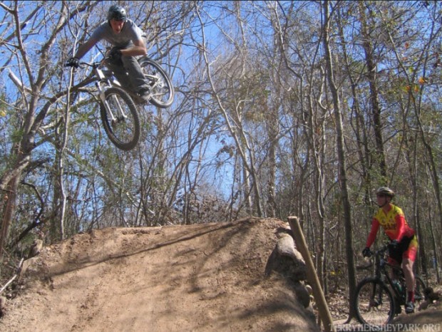 "Mountain Biking in Sam Houston Park Trail"