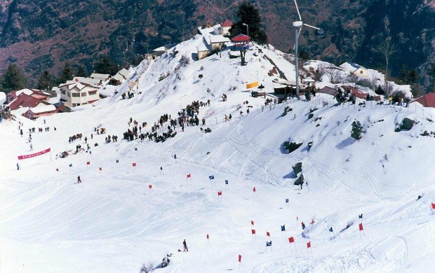 "Snowboarding at Auli Ski Resort"