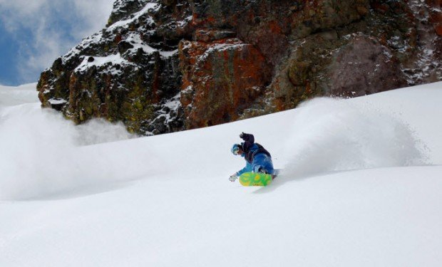 "Snowboarding in Big Creek Ski Area"