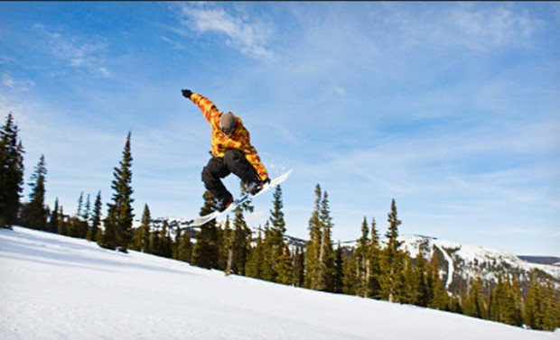 "Snowboarding in Clear Fork Ski Area"