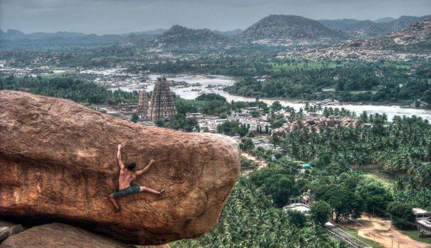 "Bouldering in Hampi Rocks"