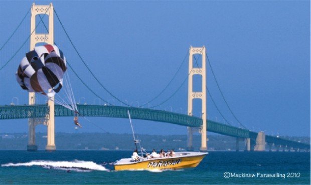 "Parasailing in St. Ignace"