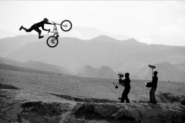 "Mountain Biker Jumping"